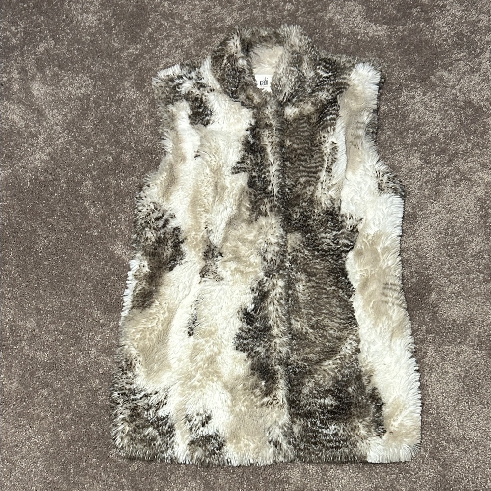 CAbi Textured Brown and Cream Vest sz:small - Picture 3 of 8